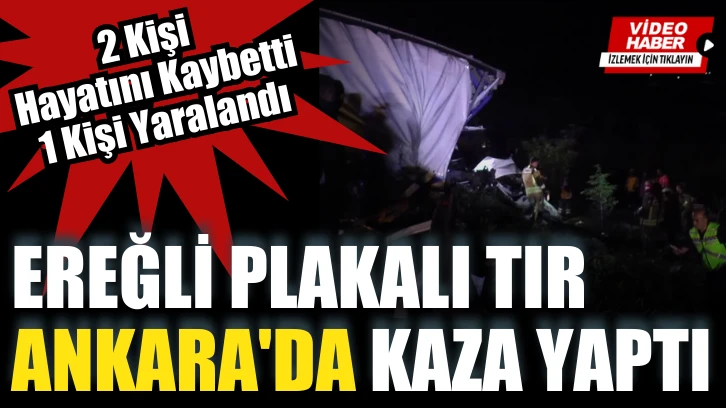 Ankara-Konya kara yolunda Ereğli plakalı TIR kaza yaptı