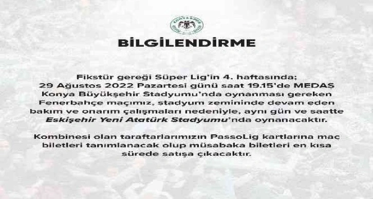 Fenerbahçe ilk kez Eskişehir Yeni Stadyumu’nda maça çıkacak