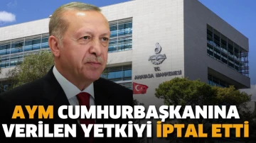 AYM Cumhurbaşkanı Erdoğan'a verilen yetkiyi iptal etti