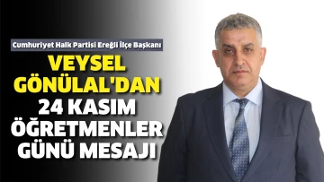 Cumhuriyet Halk Partisi Ereğli İlçe Başkanı Veysel Gönülal'dan 24 Kasım Öğretmenler Günü mesajı