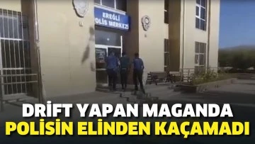 DRİFT YAPAN MAGANDA POLİSİN ELİNDEN KAÇAMADI
