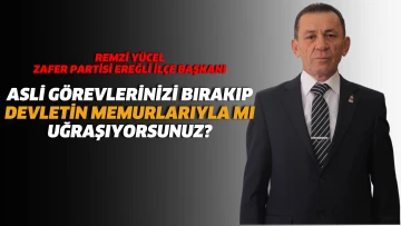 Zafer Partisi Ereğli İlçe Başkanı Remzi Yücel:Asli görevlerinizi bırakıp Devletin memurlarıyla mı uğraşıyorsunuz?