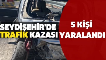 Konya’da kaza! 2 otomobil çarpıştı, 5 yaralı var