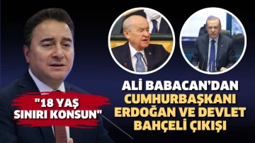 Ali Babacan’dan Cumhurbaşkanı Erdoğan ve Devlet Bahçeli çıkışı: 18 yaş sınırı konsun
