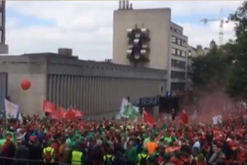Belçika'da işçiler, grev yaptı