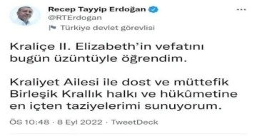 Cumhurbaşkanı Erdoğan, Kraliçe 2. Elizabeth için taziye mesajı yayımladı