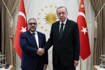 Cumhurbaşkanı Erdoğan, Libya Yüksek Devlet Konseyi Başkanı el-Mişri'yi kabul etti