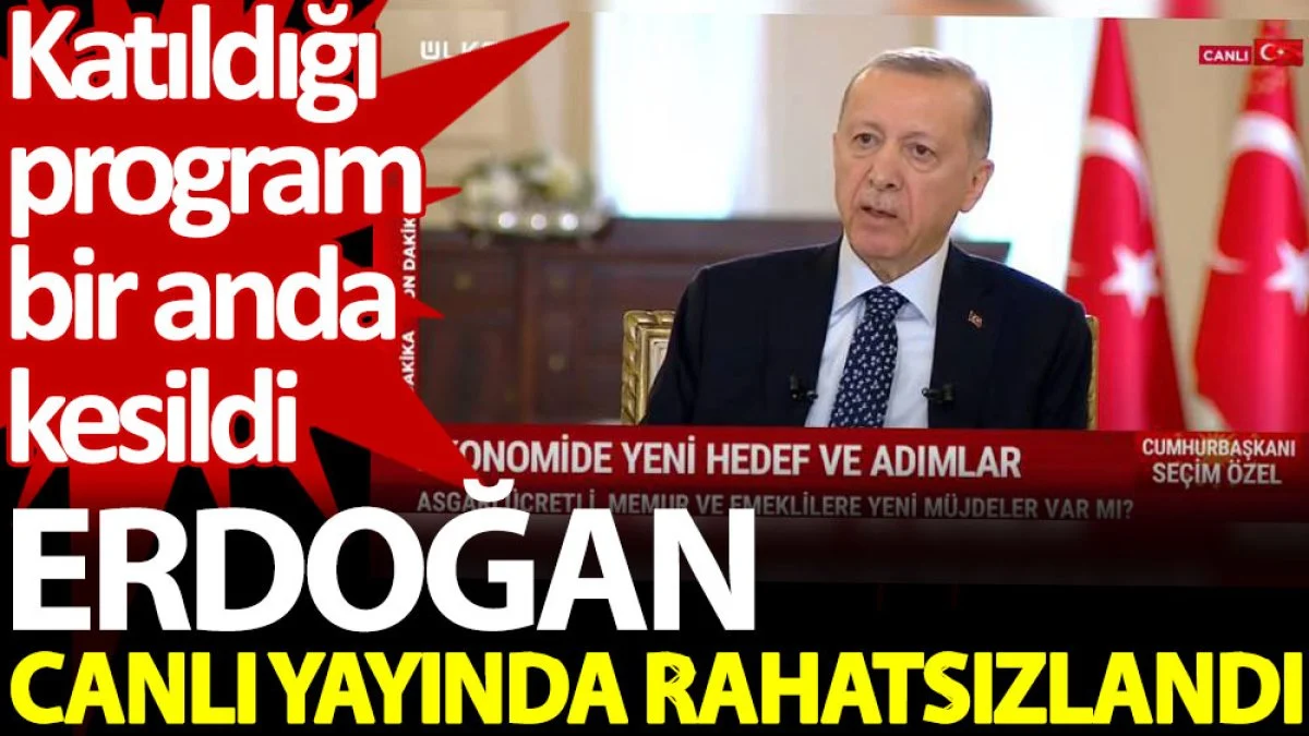Erdoğan canlı yayında rahatsızlandı. Katıldığı program bir anda kesildi
