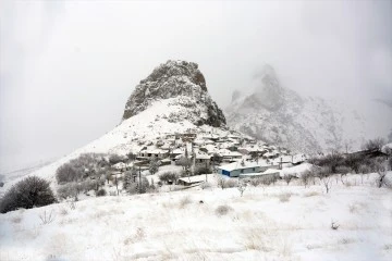  Halkapınar'da aralıklarla etkili olan kar yağışı, yüksek kesimleri beyaza bürüdü.