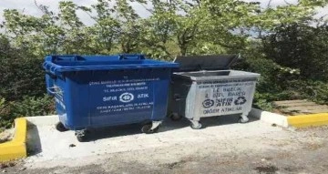 Hibe desteği ile alınan çöp konteynerlerı hizmete sunuldu