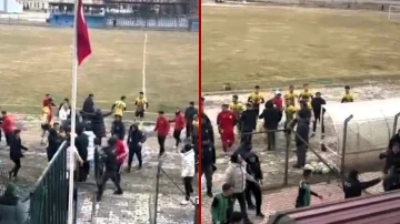 Ilgın'da İki takım futbolcuları birbirine girdi