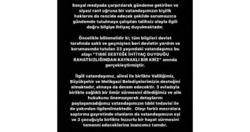 Kayseri Büyükşehir Belediyesinden kendine zarar veren şahıs ile ilgili açıklama