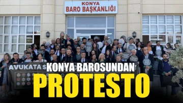 Konya Barosu tarafından, avukatlara yönelik şiddet protesto edildi.