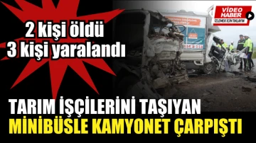 Konya'da tarım işçilerini taşıyan minibüsle kamyonet çarpıştı