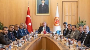 TBMM Başkanı Şentop, Cezayir-Türkiye Parlamentolararası Dostluk Grubu Başkanı Guesri'yi kabul e