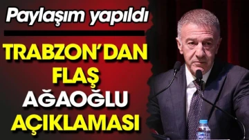 Trabzonspor'dan flaş Ağaoğlu açıklaması